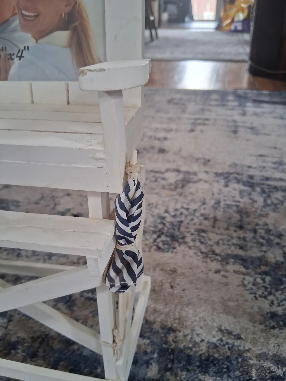 Coastal White Chair Photo Frame with Surfboard Accents